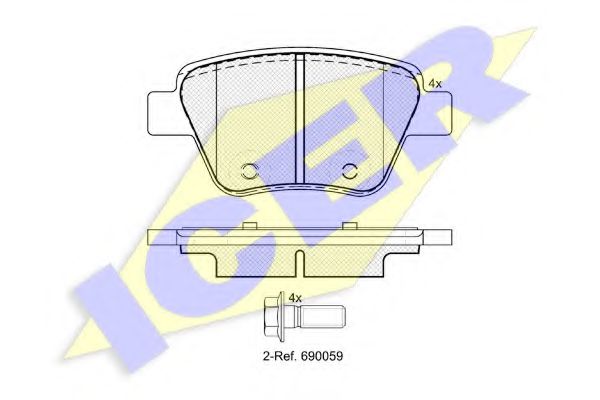 181967 ICER КОЛОДКИ ТОРМ. AUDI A3A3 SPORTBACKVW GOLF VI 08SKODA OCTAVIA