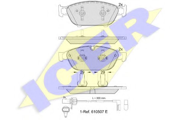 181993 ICER КОЛОДКИ ТОРМ. К-КТ AUDI A6A7A8 -12