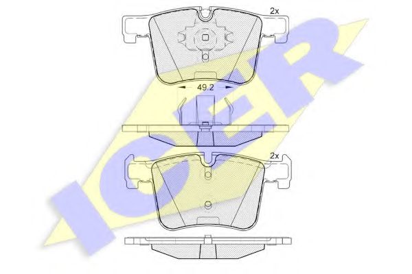 182020 ICER КОЛОДКИ ТОРМОЗНЫЕ ДИСК., К-КТ BMW 13X3 08-13