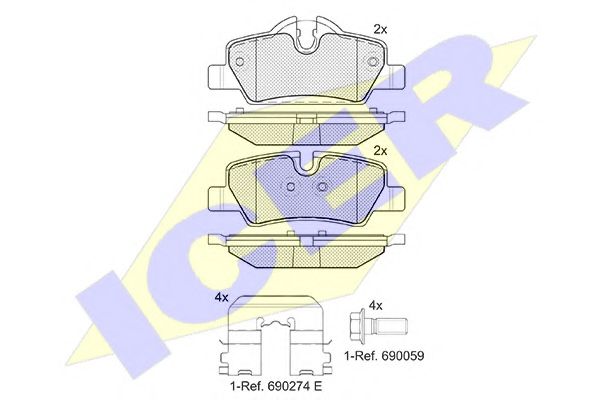 182190 ICER колодки торм.зад. Mini One/Cooper 14-