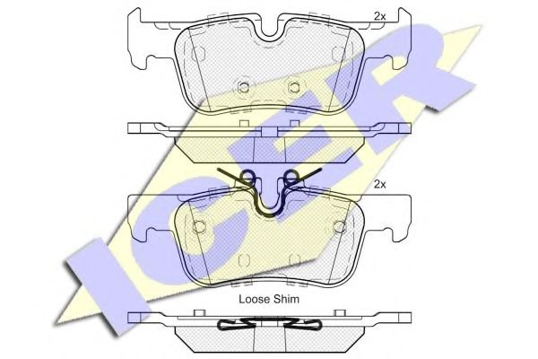 182193 ICER Комплект тормозных колодок, дисковый тормоз