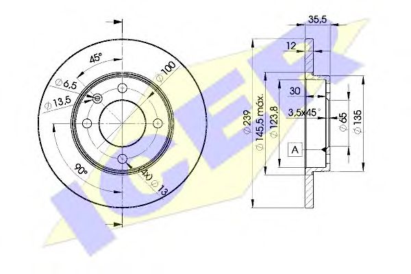 78BD33002 ICER Тормозной диск