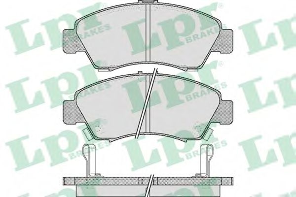 05P558 LPR колодки тормозные дисковые передние honda civic mk iv (eg, eh) 199110 - 199511civic mk v (ej9, ek34) 199511 - 200102 54,5x131,5x15mm с датчиками