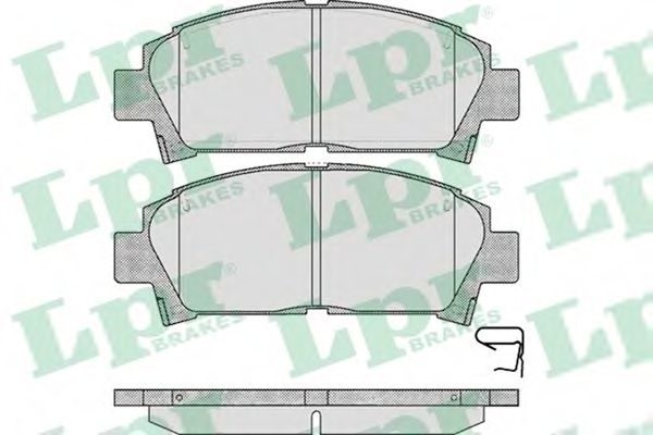 05P573 LPR колодки тормозные передние дисковые toyota avensis (_t22_) 1,6i-2,0i2,0td2,0d-4d 0997-1202 carina e (_t190) 0492-0997  141x55,7x15,6mm  0446520260