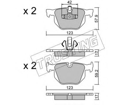 6590 TRUSTING к-т дисков. тормоз. колодок bmw 3 e90 2005- , x1