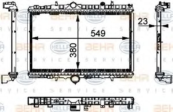 8MK376714394 BEHR-HELLA Радиатор PEUGEOT/CITROEN 406/C5 1.8/2.0 МКПП/+/-AC