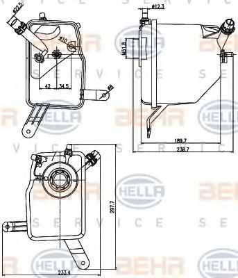 8MA376789731 BEHR-HELLA Бачок расширительный