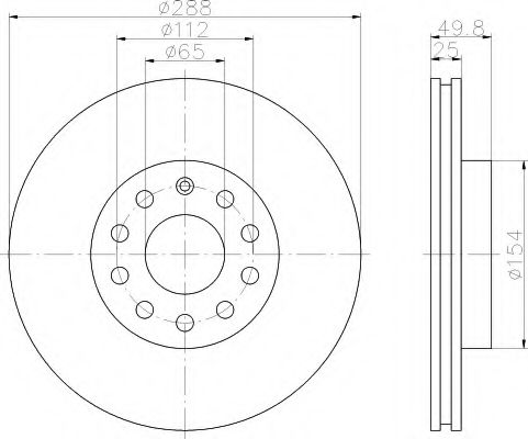 8DD355109581 BEHR-HELLA Тормозной диск