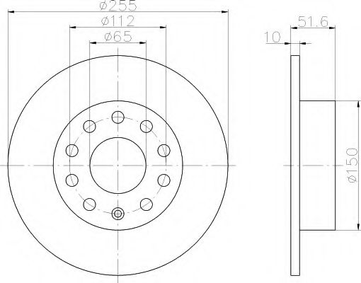 8DD355109601 BEHR-HELLA Диск тормозной