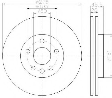 8DD355116351 BEHR-HELLA диск тормозной