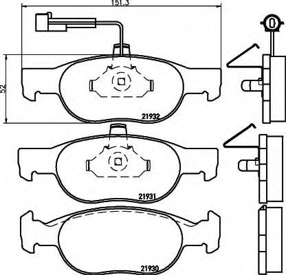 8DB355007921 BEHR-HELLA колодки тормозные дисковые, комплект