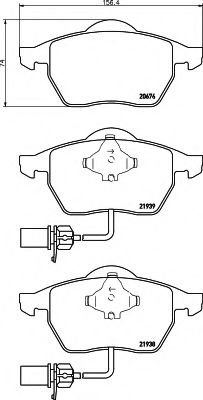 8DB355008411 BEHR-HELLA колодки тормозные дисковые, комплект