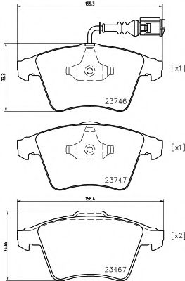 8DB355011441 BEHR-HELLA Колодки тормозные дисковые vw multivan v (7hm  7hn  7hf  7ef  7em  7en)  vw transporter v bus (7hb