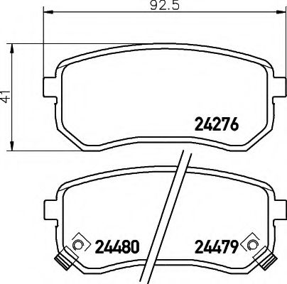 8DB355006581 BEHR-HELLA комплект тормозных колодок дисковый тормоз