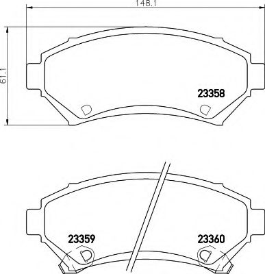 8DB355016951 BEHR-HELLA Комп. дисковых торм. колодок