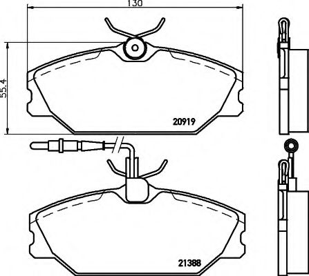 8DB355019181 BEHR-HELLA Комп. дисковых торм. колодок