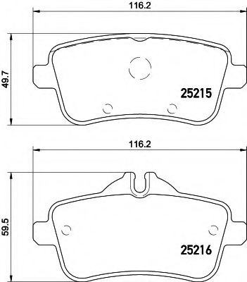 8DB355019741 BEHR-HELLA Комплект тормозных колодок mb gl-class (x166)  m-class (w166)  cla