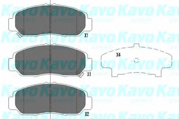 KBP2037 KAVO PARTS колодки тормозные honda civic 01-05fr-v 1.7-2.2 05-stream 1.72.0 01- передние