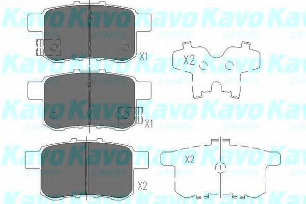 KBP2044 KAVO PARTS колодки тормозные honda accord 2.0-2.4 мкпп 08- задние