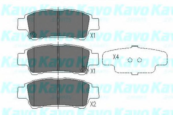 KBP9014 KAVO PARTS колодки тормозные toyota avensis verso 2.0 01-previa 2.0-2.4 00- задние