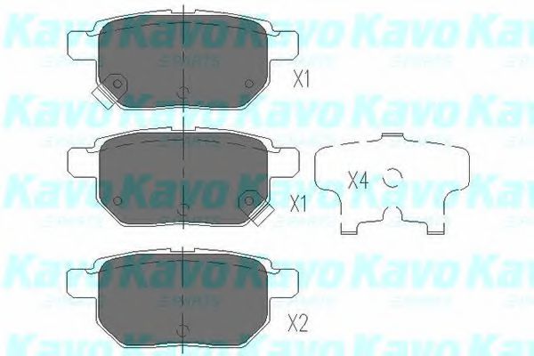 KBP9025 KAVO PARTS колодки тормозные toyota corolla 1.4 vvt-i 02>auris 1.61.4 07> задние