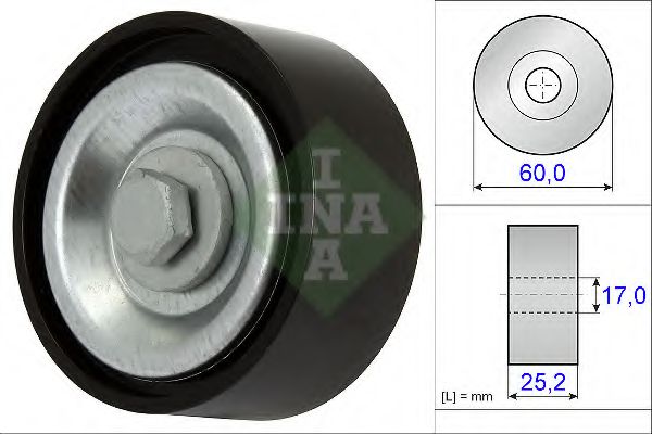 532071510 INA ролик ремня приводного renault logansandero 09- направляющий