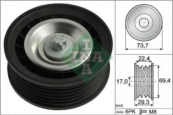 532078410 INA Ролик ремня приводного mercedes w204212251166221 3.5