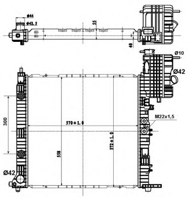 50581 NRF nrf _радиатор системы охлаждения с ас mb vito 2.0-2.3td 96-03