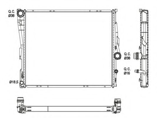 53117 NRF радиатор охлаждения двс bmw x3 06-,