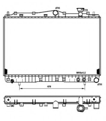 53259 NRF радиатор охлаждения двс hyundai sonata ii 91-93,