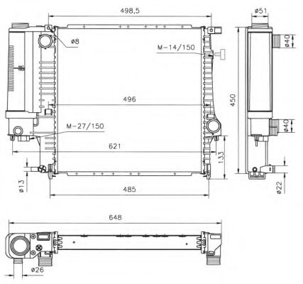 53849 NRF Радиатор BMW 3 (E30) 316 i BJ 198709-199106