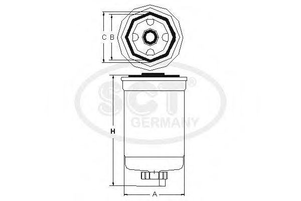 ST6037 SCT Фильтр топливный Inter Harvester Maxxum Cummins