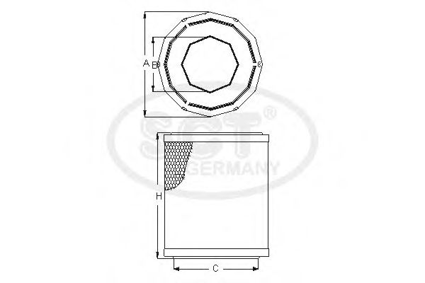 SB2274 SCT Фильтр возд. SCT SB 2274 FIAT/CITROEN DUCATO/JUMPER III 2.3 JTD/2.2 HDi 06-