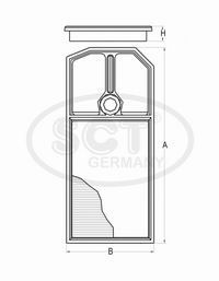 SB2281 SCT Фильтр воздушный CITROENPEUGEOT C43838 1.6 HDI 6-