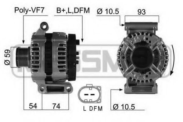 210422 ERA Генератор 15A 14V Ford Transit 6- 2.4-3.2TDCi