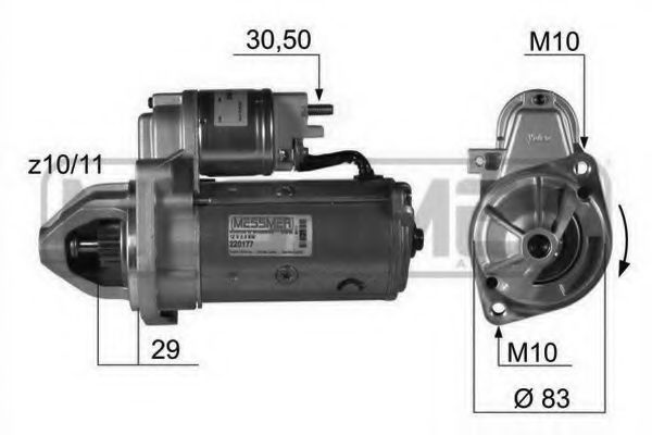 220177 ERA Стартер 12V 2,KW MB W22W23S23CL23S22 -