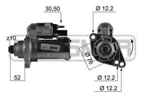 220445 ERA Стартер Audi A3Seat AlteaIbizaLeonToledoSkoda OctaviaVW GolfJettaPassatPolo