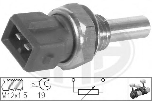 330116 ERA датчик темп охл жидк opel 1.4-3.0 84~, vw t-2, golf-iii 1.9 d, skoda favorit, forman [на инжектор