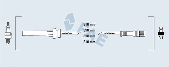 83984 FAE комплект проводов зажигания