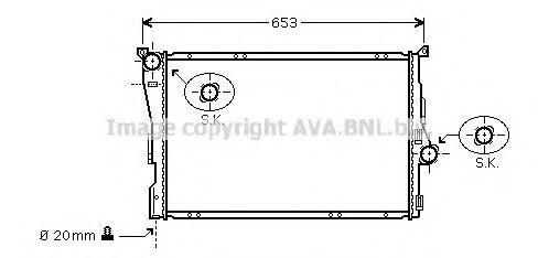 BWA2278 AVA COOLING SYSTEMS Радиатор [580x450] BMW E46 1.6-3.2 2/98-2/05