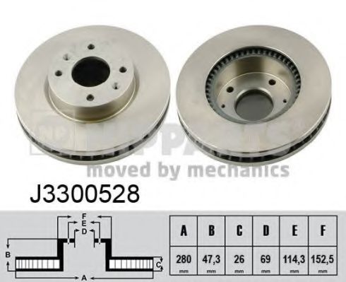 J3300528 NIPPARTS Диск тормозной, передний