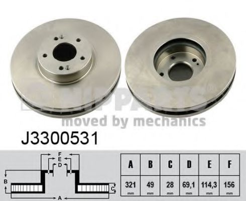 J3300531 NIPPARTS Диск тормозной передний