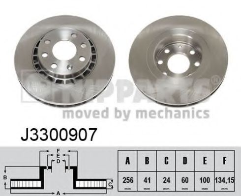 J3300907 NIPPARTS Диск тормозной CHEVROLET LANOSDAEWOO NEXIA 14OPEL ASTRA FVECTRA AB пер.вент