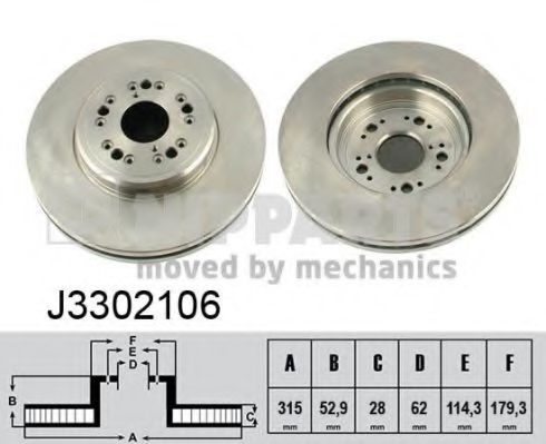 J3302106 NIPPARTS Диск тормозной