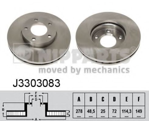 J3303083 NIPPARTS Диск тормозной