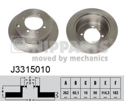 J3315010 NIPPARTS Диск тормозной MITSUBISHI LANCER 1.31.62. 1>GALANT 1.82. 92>4 задний