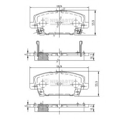 J3604065 NIPPARTS Колодки тормозные HONDA CIVIC Hatchback 6- передние