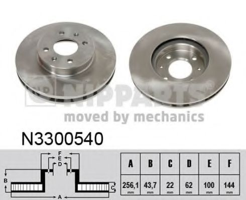 N3300540 NIPPARTS Диск тормозной передний