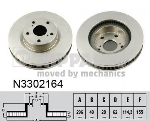 N3302164 NIPPARTS Диск торм.пер.вент. TOYOTA RAV4 6-