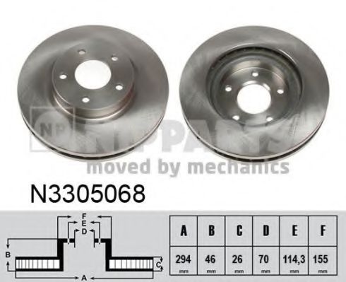 N3305068 NIPPARTS ДИСК ТОРМОЗНОЙ MITSUBISHI ASX 10- ПЕРЕДНИЙ